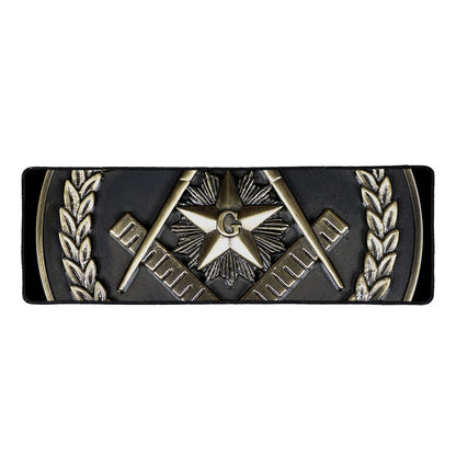 Freemasonry Medal Print Long Kitchen Mat