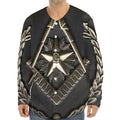 Freemasonry Medal Print Long Sleeve Baseball Jersey