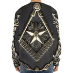 Freemasonry Medal Print Long Sleeve Baseball Jersey