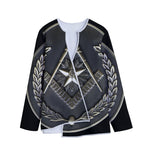 Freemasonry Medal Print Long Sleeve Short Coat