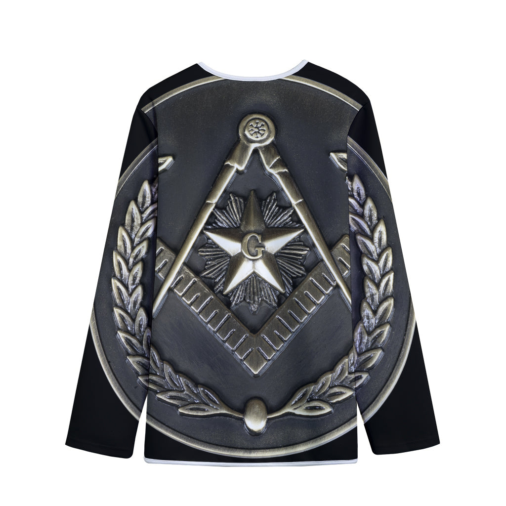 Freemasonry Medal Print Long Sleeve Short Coat