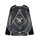Freemasonry Medal Print Long Sleeve Short Coat