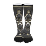 Freemasonry Medal Print Long Socks