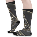Freemasonry Medal Print Long Socks