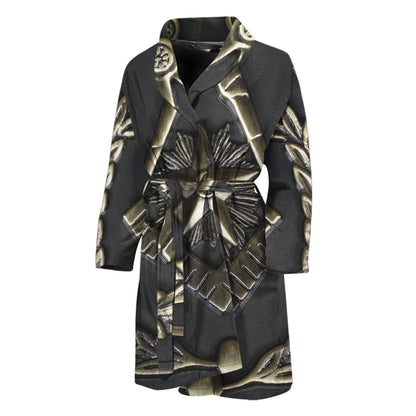 Freemasonry Medal Print Men's Bathrobe