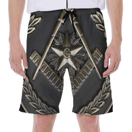 Freemasonry Medal Print Men's Beach Shorts