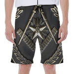 Freemasonry Medal Print Men's Beach Shorts