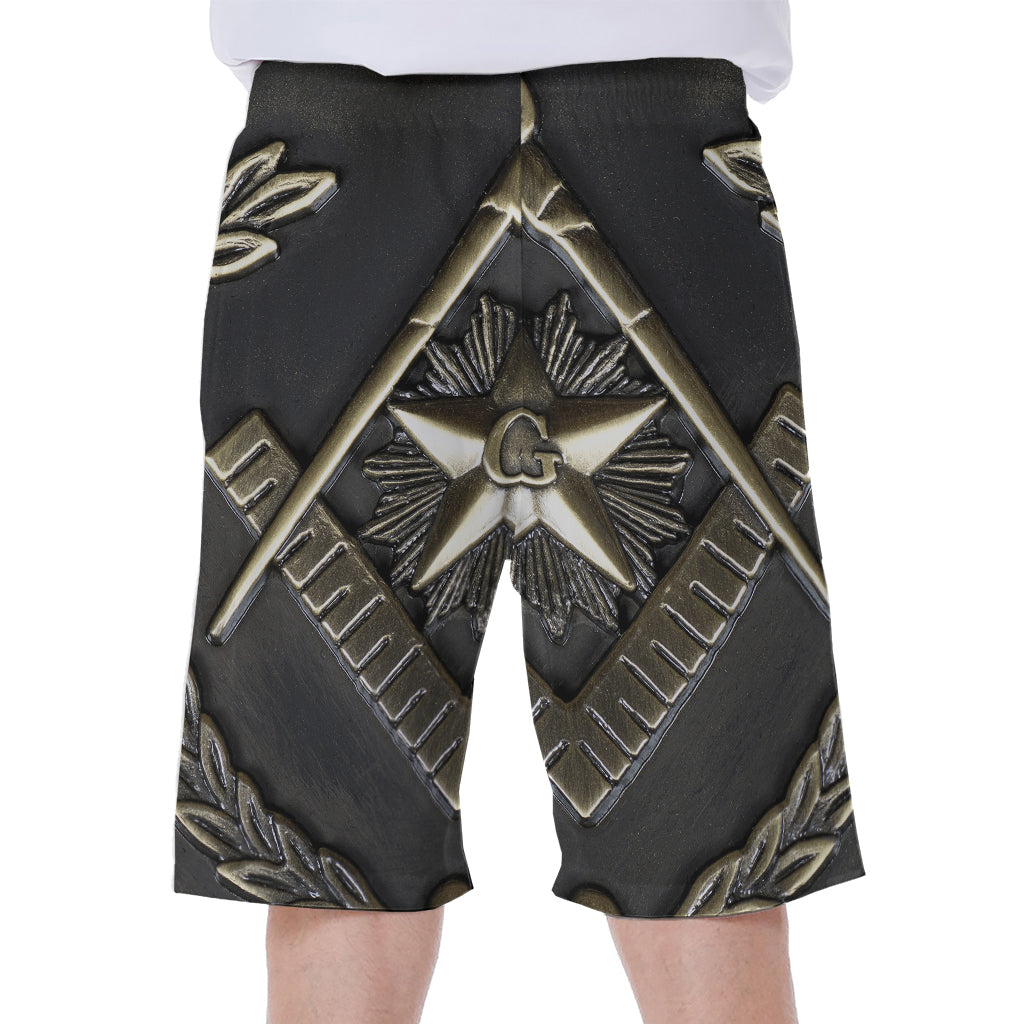 Freemasonry Medal Print Men's Beach Shorts