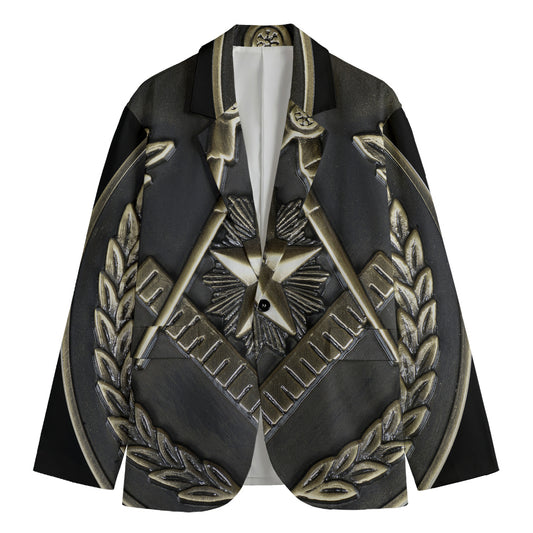 Freemasonry Medal Print Men's Blazer