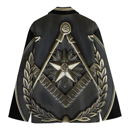 Freemasonry Medal Print Men's Blazer