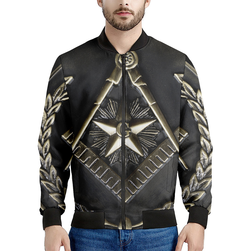 Freemasonry Medal Print Men's Bomber Jacket