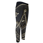 Freemasonry Medal Print Men's Compression Pants