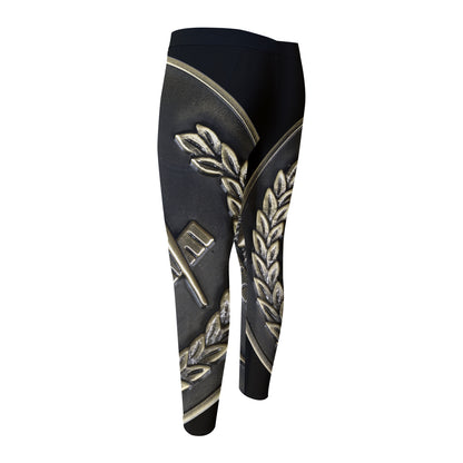 Freemasonry Medal Print Men's Compression Pants