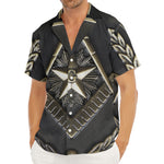 Freemasonry Medal Print Men's Deep V-Neck Shirt