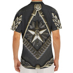 Freemasonry Medal Print Men's Deep V-Neck Shirt