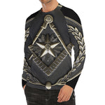 Freemasonry Medal Print Men's Long Sleeve Rash Guard