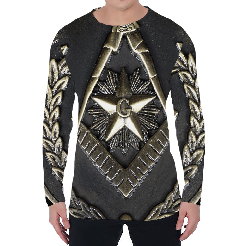 Freemasonry Medal Print Men's Long Sleeve T-Shirt