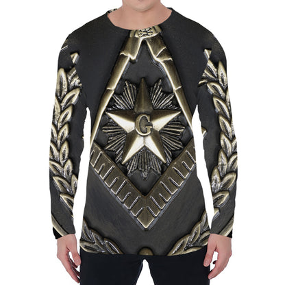Freemasonry Medal Print Men's Long Sleeve T-Shirt