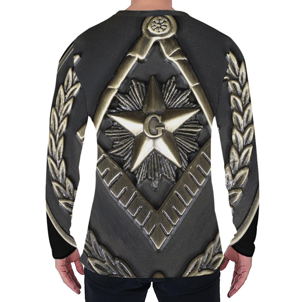 Freemasonry Medal Print Men's Long Sleeve T-Shirt