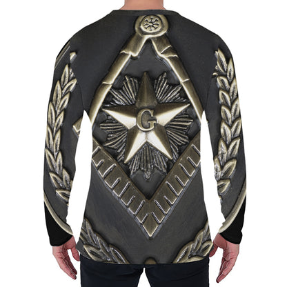Freemasonry Medal Print Men's Long Sleeve T-Shirt