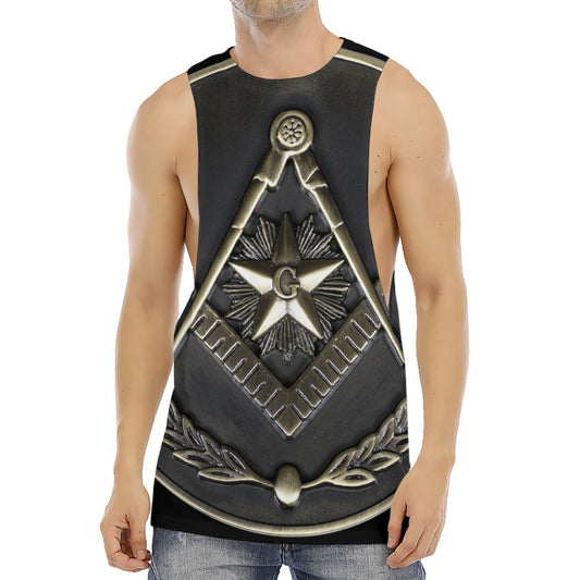 Freemasonry Medal Print Men's Muscle Tank Top