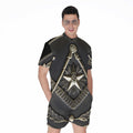 Freemasonry Medal Print Men's Romper