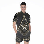 Freemasonry Medal Print Men's Rompers