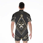 Freemasonry Medal Print Men's Rompers