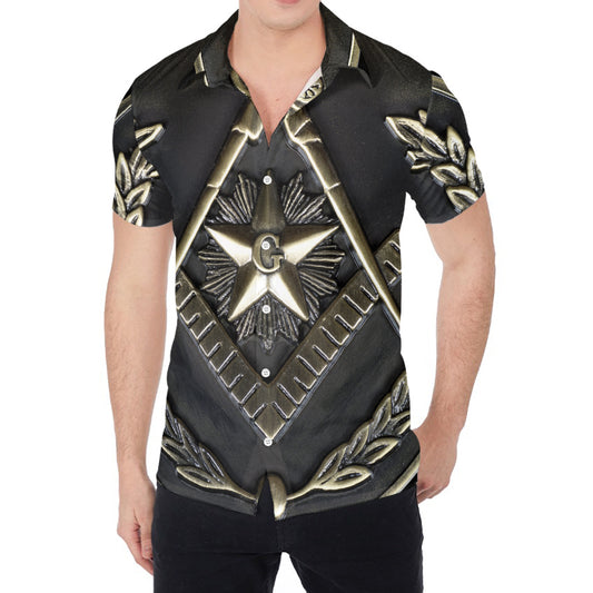 Freemasonry Medal Print Men's Shirt