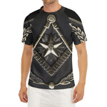Freemasonry Medal Print Men's Short Sleeve Rash Guard