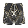 Freemasonry Medal Print Men's Athletic Shorts