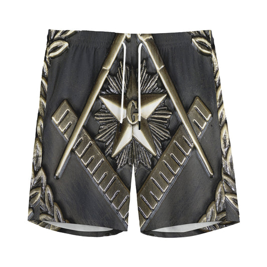 Freemasonry Medal Print Men's Sports Shorts