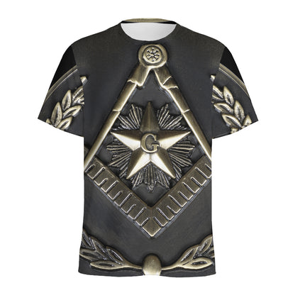 Freemasonry Medal Print Men's Sports T-Shirt