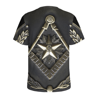 Freemasonry Medal Print Men's Sports T-Shirt