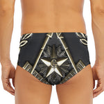 Freemasonry Medal Print Men's Triangle Swim Briefs