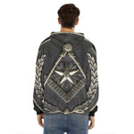 Freemasonry Medal Print Men's Velvet Pullover Hoodie