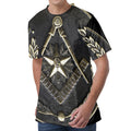 Freemasonry Medal Print Men's Velvet T-Shirt