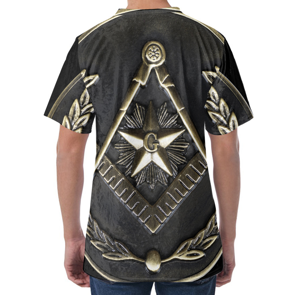 Freemasonry Medal Print Men's Velvet T-Shirt