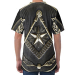 Freemasonry Medal Print Men's Velvet T-Shirt