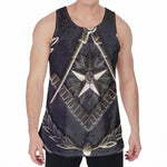 Freemasonry Medal Print Men's Velvet Tank Top