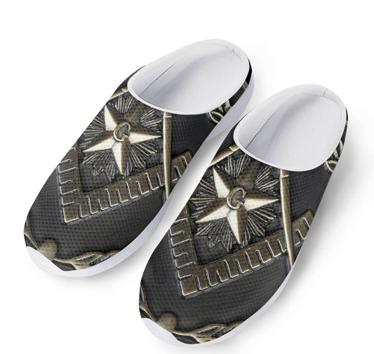 Freemasonry Medal Print Mesh Casual Shoes