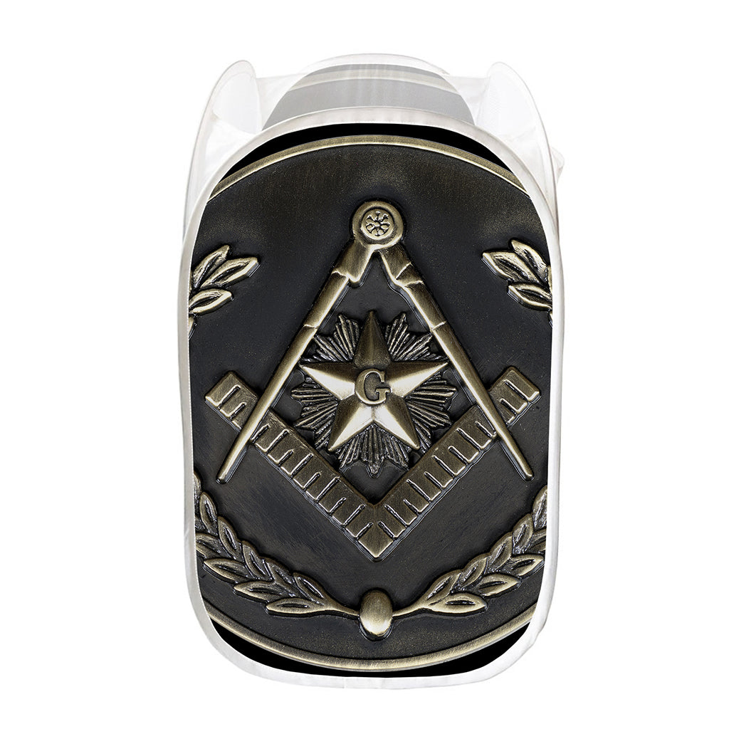Freemasonry Medal Print Mesh Laundry Hamper