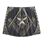 Freemasonry Medal Print Mesh Shorts