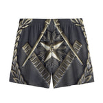 Freemasonry Medal Print Mesh Shorts
