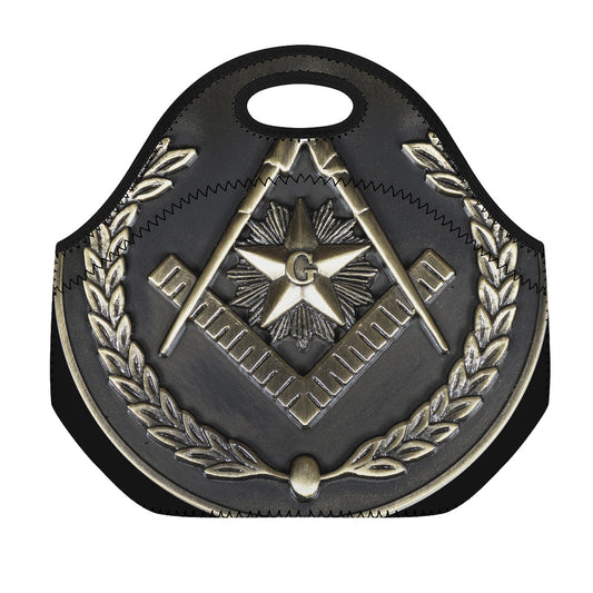 Freemasonry Medal Print Neoprene Lunch Bag