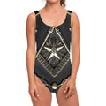 Freemasonry Medal Print One Piece Swimsuit
