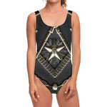 Freemasonry Medal Print One Piece Swimsuit