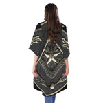 Freemasonry Medal Print Open Front Beach Cover Up
