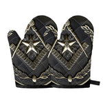 Freemasonry Medal Print Oven Mitts