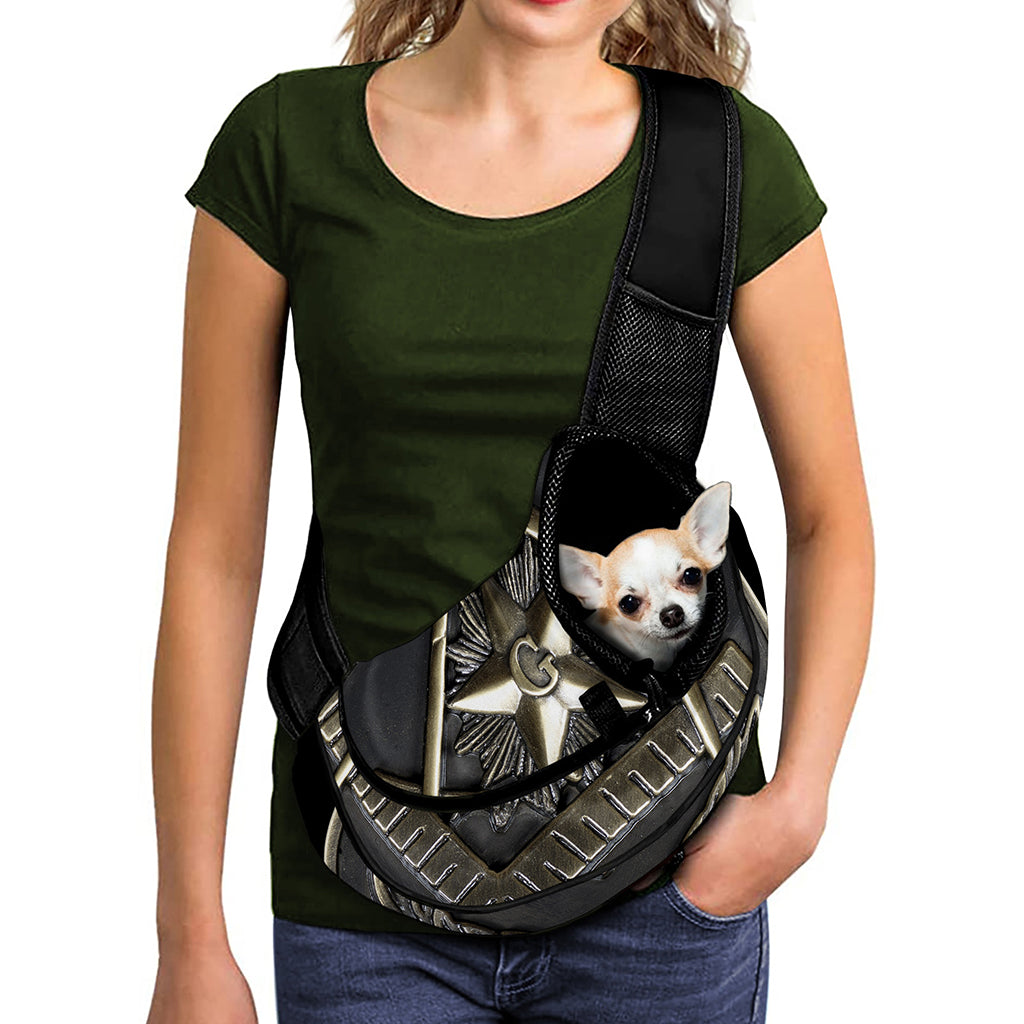 Freemasonry Medal Print Pet Sling Carrier